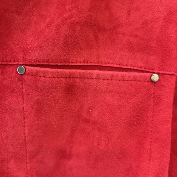 Elle Tahari Red Suede Jacket - Picture 3 of 12